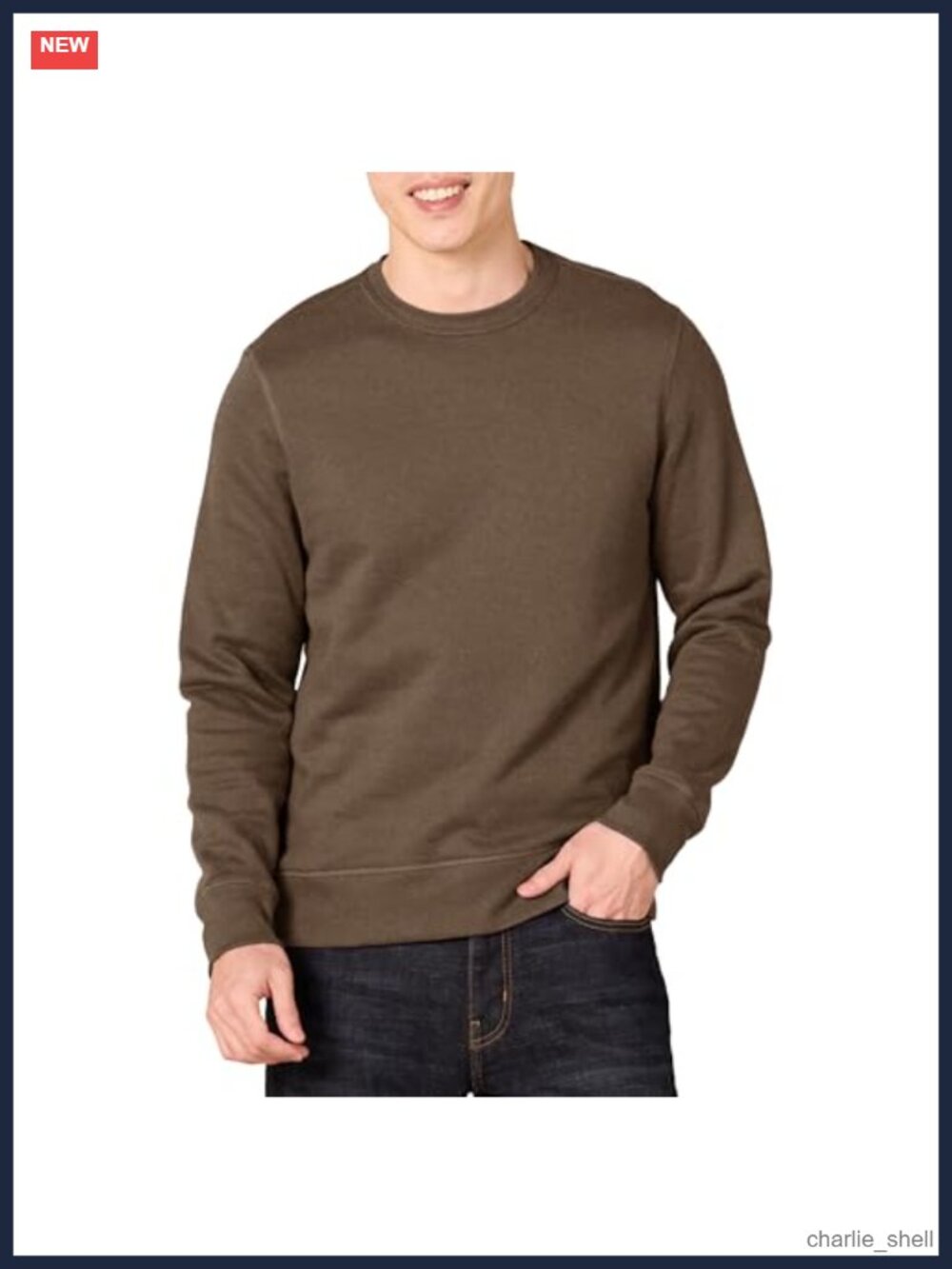 Men's Crewneck Fleece Sweatshirt Long Sleeve Cotton Blend Regular Fit Pullover